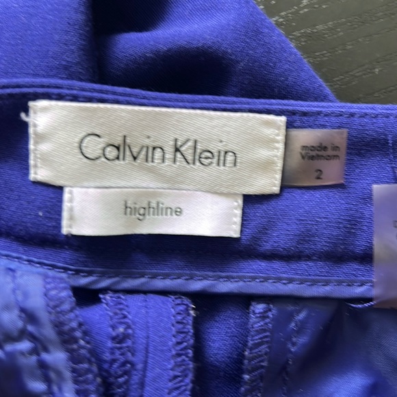 Calvin Klein Highline Women’s Crop Dress Pants High Waisted Size 2 Blue - Picture 2 of 9